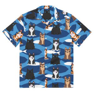 Pixel Cats Button Up Shirt