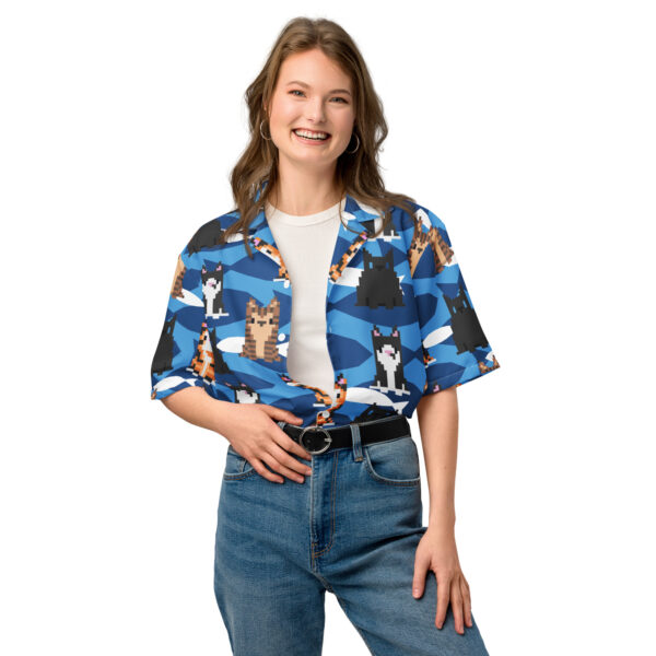 Pixel Cats Button Up Shirt - Image 4